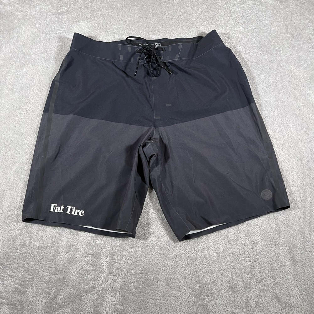 Outerknown Apex Board Shorts Mens 30 Gray Black Fat Tire Beer Surf‎ Swim Trunks